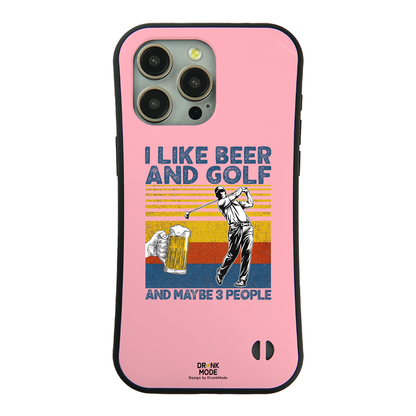「I LIKE BEER AND GOLF」iPhoneケース おもしろデザイン｜酒好きに人気のDrunkmodeスマホケース｜ビール・焼酎・日本酒・ウイスキー好きにおすすめ｜プレゼントにも◎