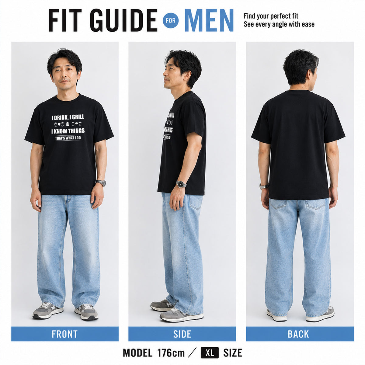 「I Drink I Grill & I Know Things 」 Tシャツ ｜ ビール好き・BBQ好き・おもしろに人気