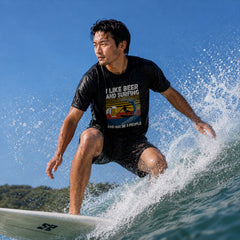 「I LIKE BEER AND SURFING」ビール＆サーフィンが好き Tシャツ