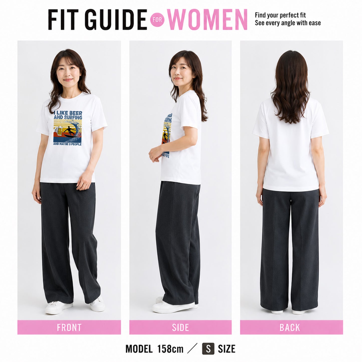「I LIKE BEER AND SURFING」ビール＆サーフィンが好き Tシャツ