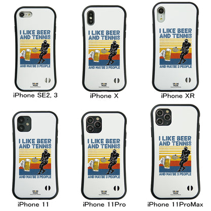 「I LIKE BEER AND TENNIS」iPhoneケース おもしろデザイン｜酒好きに人気のDrunkmodeスマホケース｜ビール・焼酎・日本酒・ウイスキー好きにおすすめ｜プレゼントにも◎