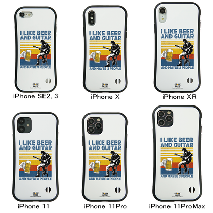 「I LIKE BEER AND GUITAR」iPhoneケース おもしろデザイン｜酒好きに人気のDrunkmodeスマホケース｜ビール・焼酎・日本酒・ウイスキー好きにおすすめ｜プレゼントにも◎