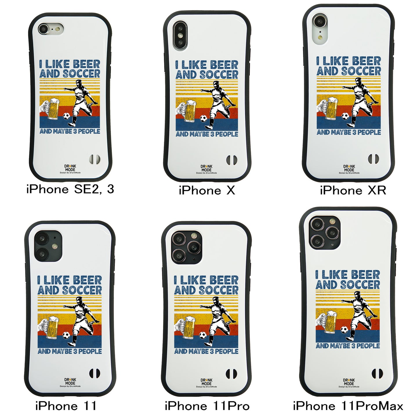 「I LIKE BEER AND SCCOER」iPhoneケース おもしろデザイン｜酒好きに人気のDrunkmodeスマホケース｜ビール・焼酎・日本酒・ウイスキー好きにおすすめ｜プレゼントにも◎