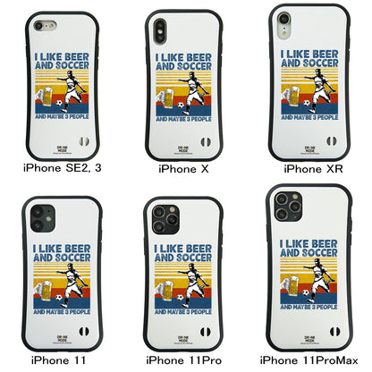 「I LIKE BEER AND SCCOER」iPhoneケース おもしろデザイン｜酒好きに人気のDrunkmodeスマホケース｜ビール・焼酎・日本酒・ウイスキー好きにおすすめ｜プレゼントにも◎