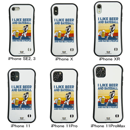 「I LIKE BEER AND BASEBALL」iPhoneケース おもしろデザイン｜酒好きに人気のDrunkmodeスマホケース｜ビール・焼酎・日本酒・ウイスキー好きにおすすめ｜プレゼントにも◎