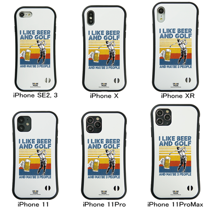 「I LIKE BEER AND GOLF」iPhoneケース おもしろデザイン｜酒好きに人気のDrunkmodeスマホケース｜ビール・焼酎・日本酒・ウイスキー好きにおすすめ｜プレゼントにも◎