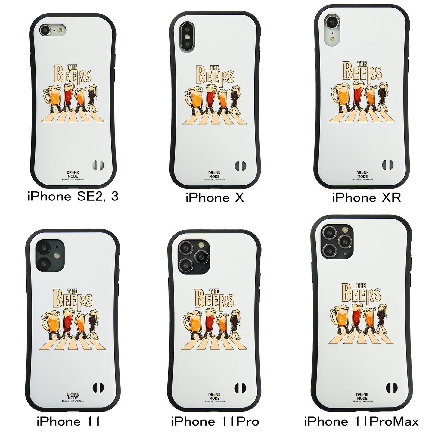 「THE BEERS 橫断歩道」iPhoneケース おもしろデザイン｜酒好きに人気のDrunkmodeスマホケース｜ビール・焼酎・日本酒・ウイスキー好きにおすすめ｜プレゼントにも◎