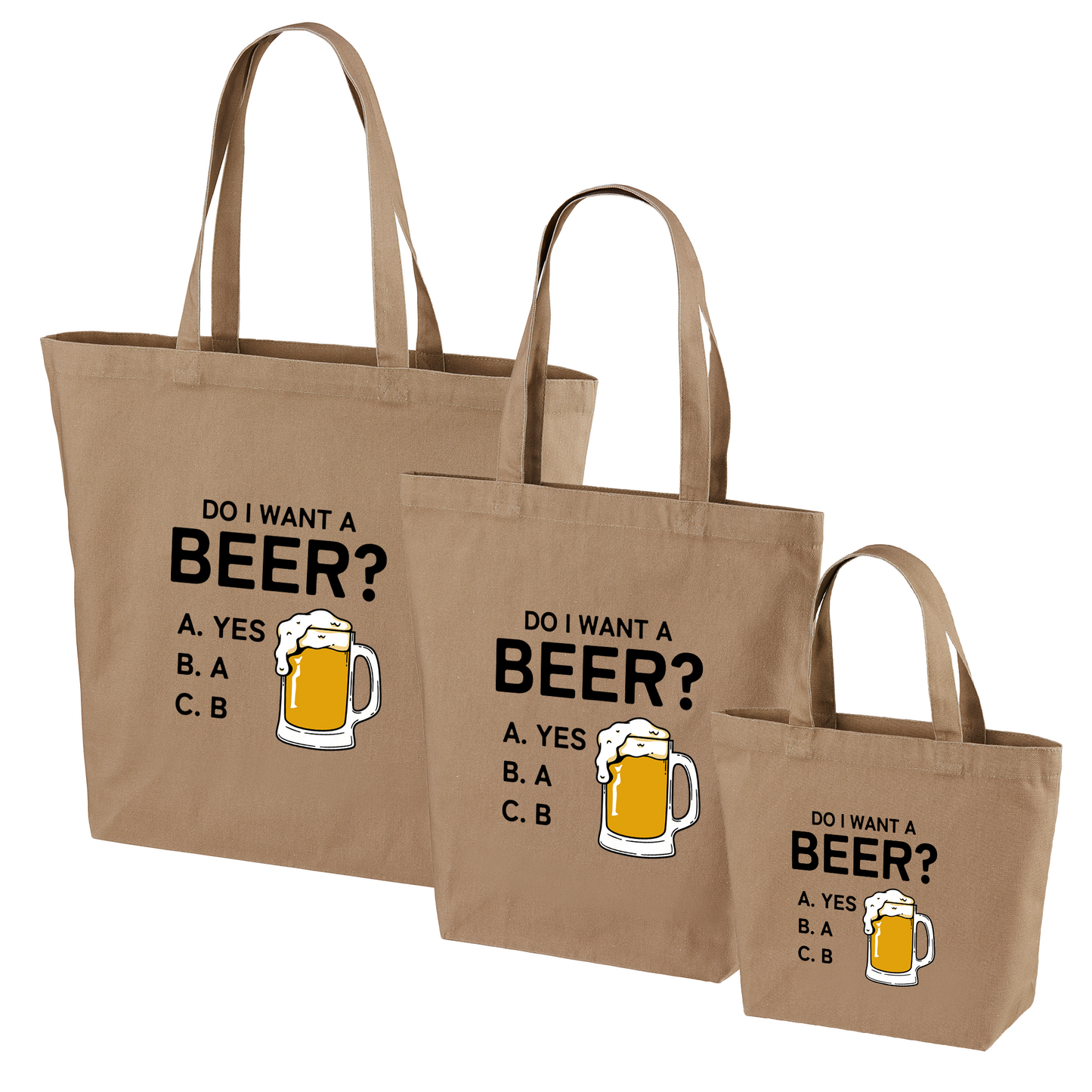 「Do i want a BEER?」誕生日プレゼントにも最適！居酒屋・飲み会で話題の面白トートバッグ｜日本酒・ビール・焼酎・ウイスキー好きにおすすめ