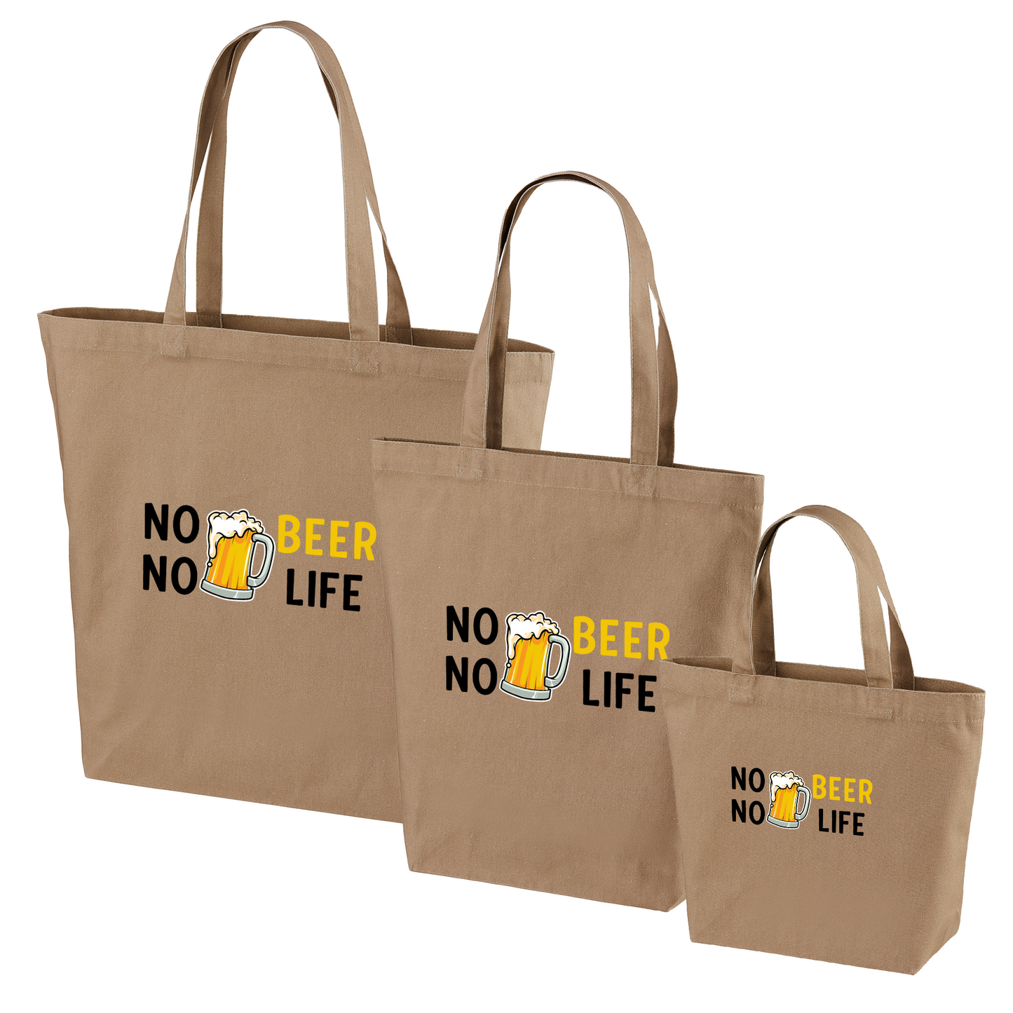 「 NO BEER NO LIFE 」誕生日プレゼントにも最適！居酒屋・飲み会で話題の面白トートバッグ｜日本酒・ビール・焼酎・ウイスキー好きにおすすめ
