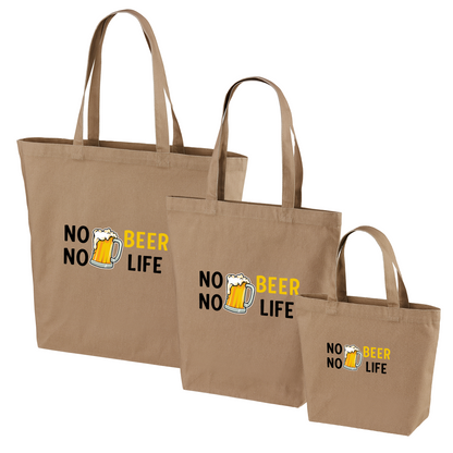 「 NO BEER NO LIFE 」誕生日プレゼントにも最適！居酒屋・飲み会で話題の面白トートバッグ｜日本酒・ビール・焼酎・ウイスキー好きにおすすめ