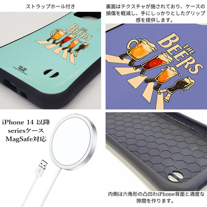 「THE BEERS 橫断歩道」iPhoneケース おもしろデザイン｜酒好きに人気のDrunkmodeスマホケース｜ビール・焼酎・日本酒・ウイスキー好きにおすすめ｜プレゼントにも◎