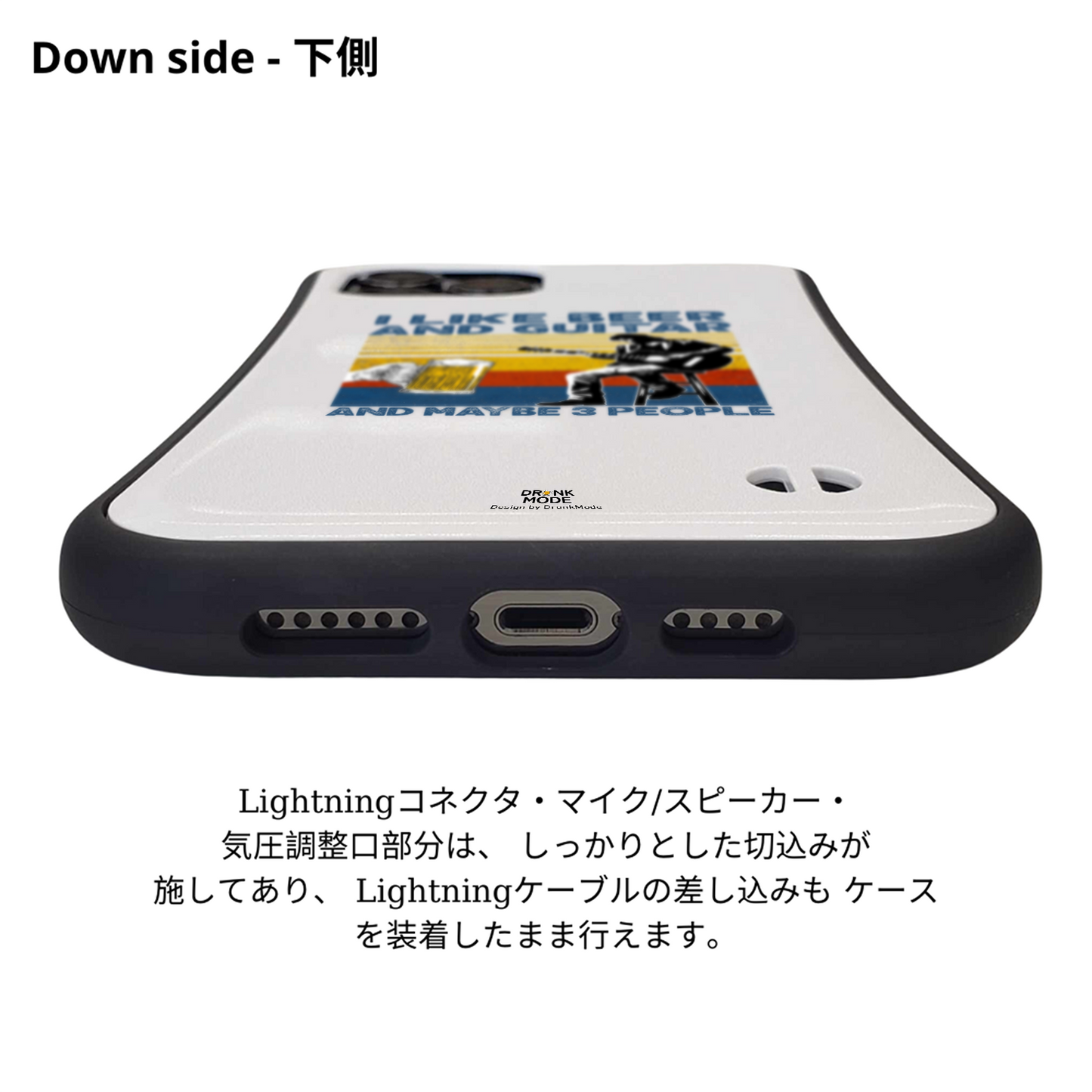 「I LIKE BEER AND GUITAR」iPhoneケース おもしろデザイン｜酒好きに人気のDrunkmodeスマホケース｜ビール・焼酎・日本酒・ウイスキー好きにおすすめ｜プレゼントにも◎