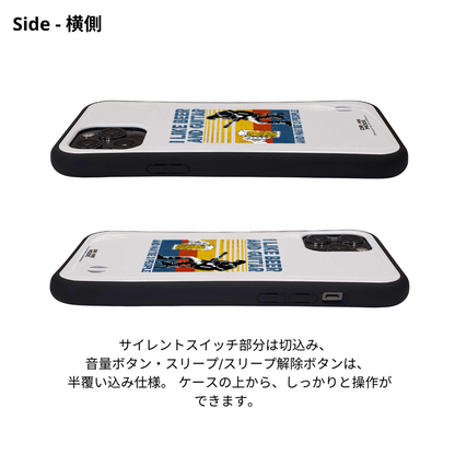 「I LIKE BEER AND GUITAR」iPhoneケース おもしろデザイン｜酒好きに人気のDrunkmodeスマホケース｜ビール・焼酎・日本酒・ウイスキー好きにおすすめ｜プレゼントにも◎