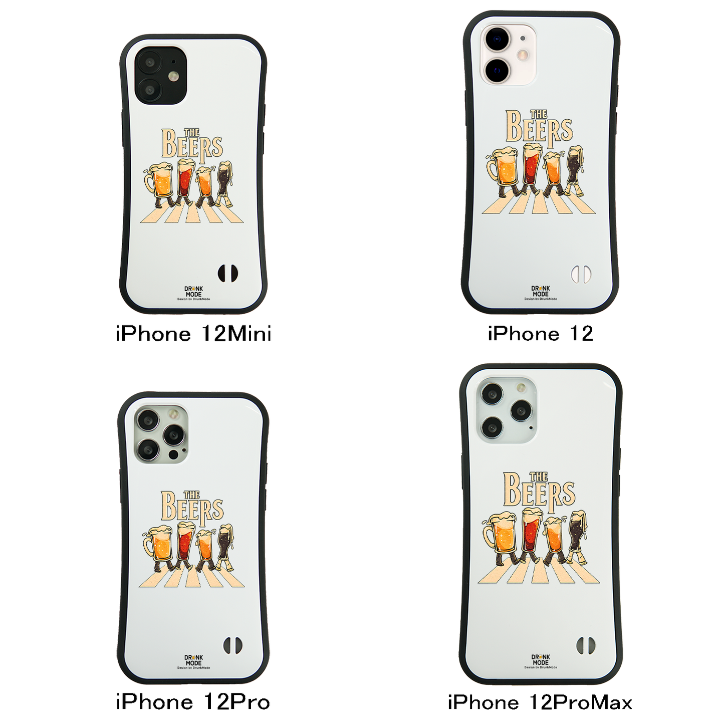 「THE BEERS 橫断歩道」iPhoneケース おもしろデザイン｜酒好きに人気のDrunkmodeスマホケース｜ビール・焼酎・日本酒・ウイスキー好きにおすすめ｜プレゼントにも◎
