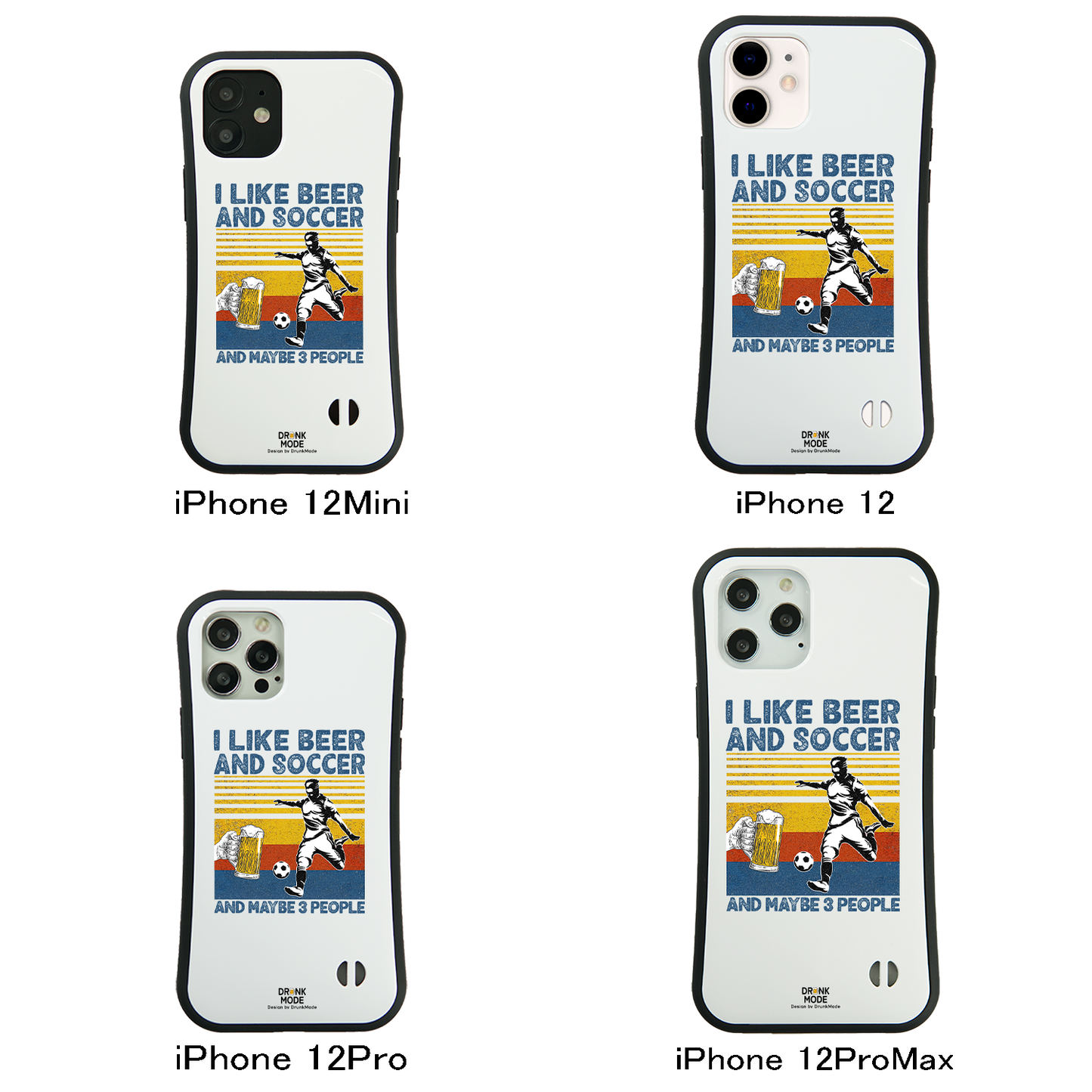 「I LIKE BEER AND SCCOER」iPhoneケース おもしろデザイン｜酒好きに人気のDrunkmodeスマホケース｜ビール・焼酎・日本酒・ウイスキー好きにおすすめ｜プレゼントにも◎