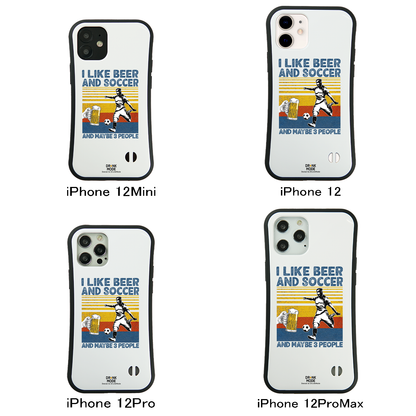 「I LIKE BEER AND SCCOER」iPhoneケース おもしろデザイン｜酒好きに人気のDrunkmodeスマホケース｜ビール・焼酎・日本酒・ウイスキー好きにおすすめ｜プレゼントにも◎