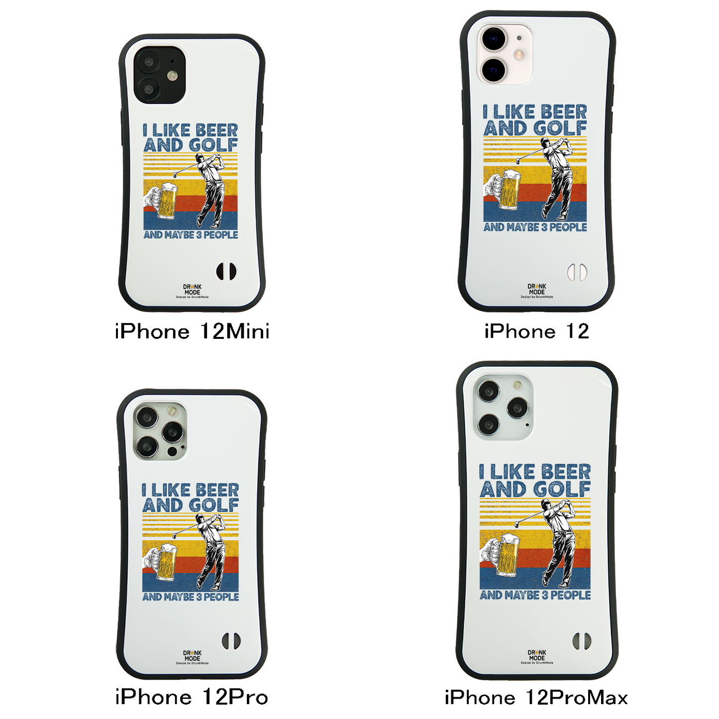 「I LIKE BEER AND GOLF」iPhoneケース おもしろデザイン｜酒好きに人気のDrunkmodeスマホケース｜ビール・焼酎・日本酒・ウイスキー好きにおすすめ｜プレゼントにも◎