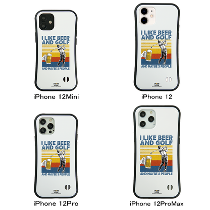 「I LIKE BEER AND GOLF」iPhoneケース おもしろデザイン｜酒好きに人気のDrunkmodeスマホケース｜ビール・焼酎・日本酒・ウイスキー好きにおすすめ｜プレゼントにも◎