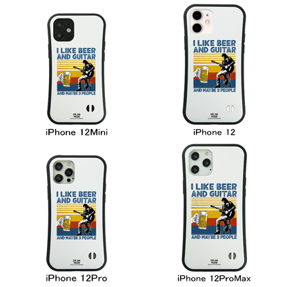 「I LIKE BEER AND GUITAR」iPhoneケース おもしろデザイン｜酒好きに人気のDrunkmodeスマホケース｜ビール・焼酎・日本酒・ウイスキー好きにおすすめ｜プレゼントにも◎