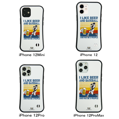 「I LIKE BEER AND BASEBALL」iPhoneケース おもしろデザイン｜酒好きに人気のDrunkmodeスマホケース｜ビール・焼酎・日本酒・ウイスキー好きにおすすめ｜プレゼントにも◎