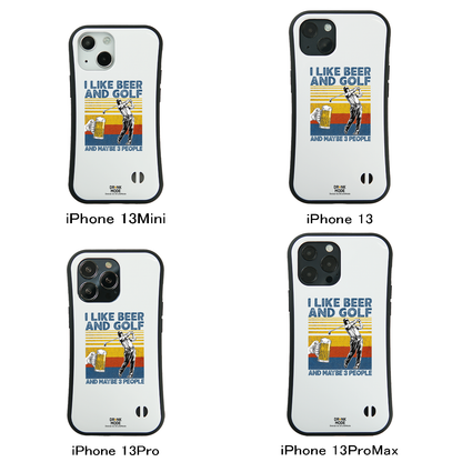 「I LIKE BEER AND GOLF」iPhoneケース おもしろデザイン｜酒好きに人気のDrunkmodeスマホケース｜ビール・焼酎・日本酒・ウイスキー好きにおすすめ｜プレゼントにも◎