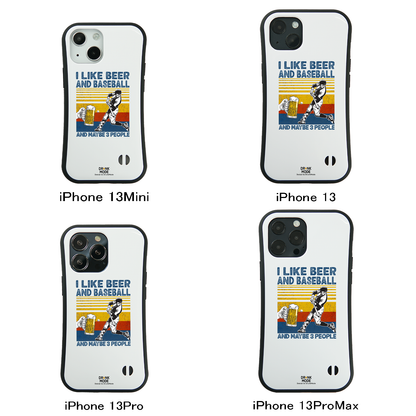 「I LIKE BEER AND BASEBALL」iPhoneケース おもしろデザイン｜酒好きに人気のDrunkmodeスマホケース｜ビール・焼酎・日本酒・ウイスキー好きにおすすめ｜プレゼントにも◎