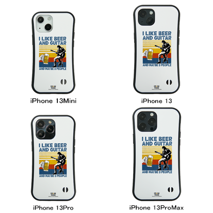 「I LIKE BEER AND GUITAR」iPhoneケース おもしろデザイン｜酒好きに人気のDrunkmodeスマホケース｜ビール・焼酎・日本酒・ウイスキー好きにおすすめ｜プレゼントにも◎