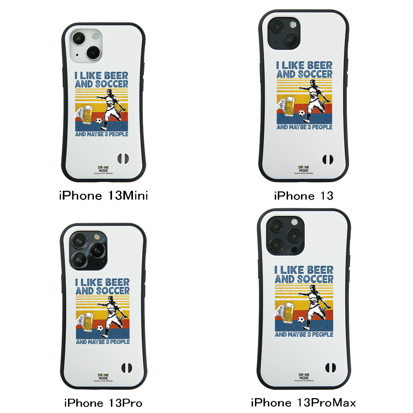 「I LIKE BEER AND SCCOER」iPhoneケース おもしろデザイン｜酒好きに人気のDrunkmodeスマホケース｜ビール・焼酎・日本酒・ウイスキー好きにおすすめ｜プレゼントにも◎