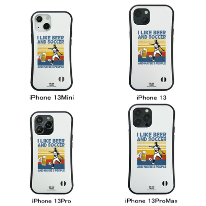 「I LIKE BEER AND SCCOER」iPhoneケース おもしろデザイン｜酒好きに人気のDrunkmodeスマホケース｜ビール・焼酎・日本酒・ウイスキー好きにおすすめ｜プレゼントにも◎