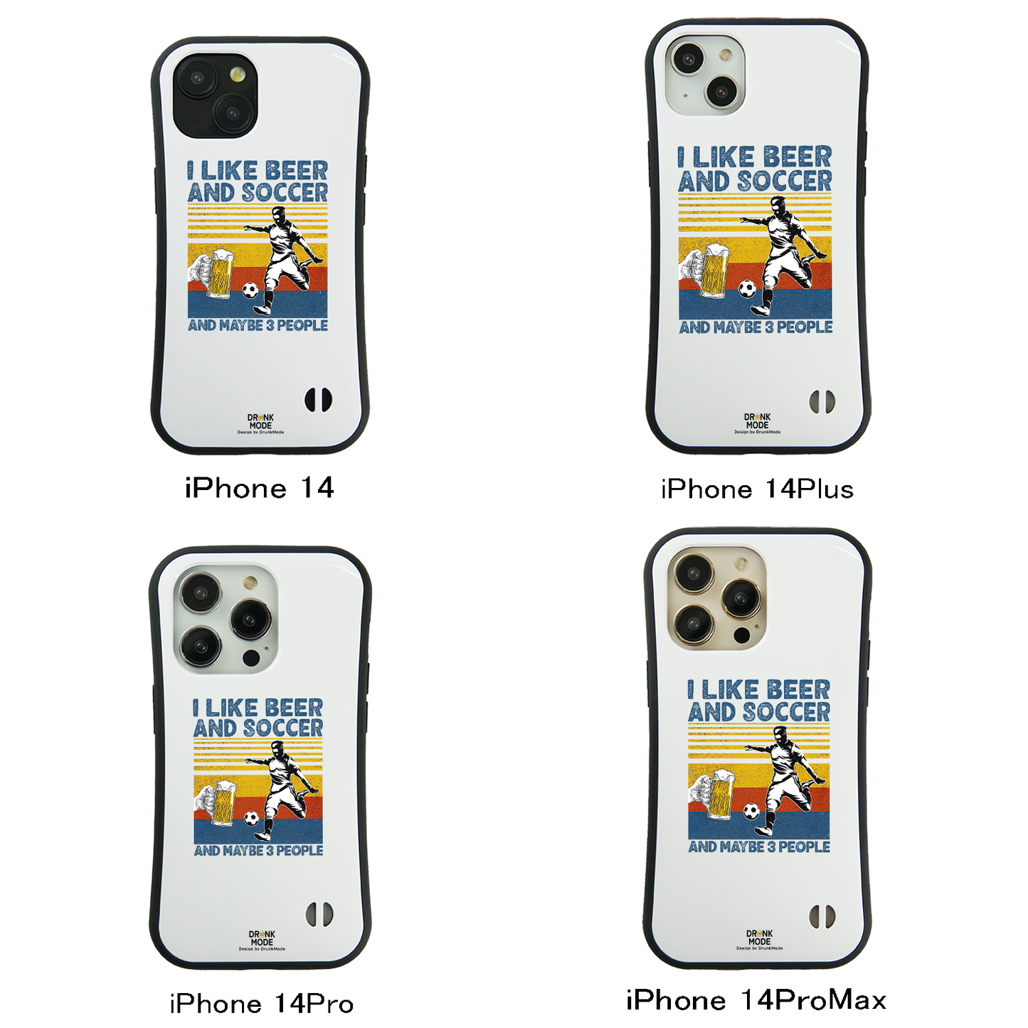 「I LIKE BEER AND SCCOER」iPhoneケース おもしろデザイン｜酒好きに人気のDrunkmodeスマホケース｜ビール・焼酎・日本酒・ウイスキー好きにおすすめ｜プレゼントにも◎