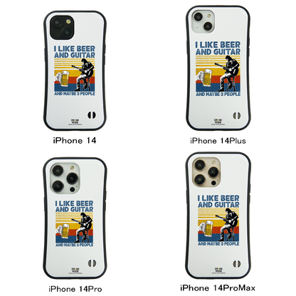 「I LIKE BEER AND GUITAR」iPhoneケース おもしろデザイン｜酒好きに人気のDrunkmodeスマホケース｜ビール・焼酎・日本酒・ウイスキー好きにおすすめ｜プレゼントにも◎