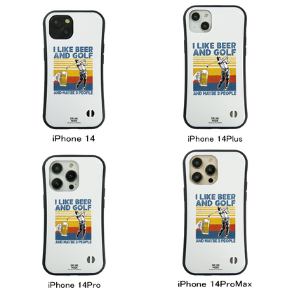 「I LIKE BEER AND GOLF」iPhoneケース おもしろデザイン｜酒好きに人気のDrunkmodeスマホケース｜ビール・焼酎・日本酒・ウイスキー好きにおすすめ｜プレゼントにも◎