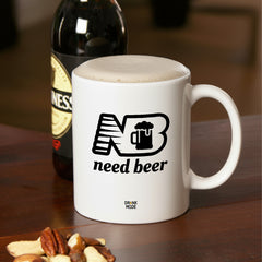 マグカップ ビールイラスト Need Beer｜ビール好きにおすすめ プレゼントにも最適