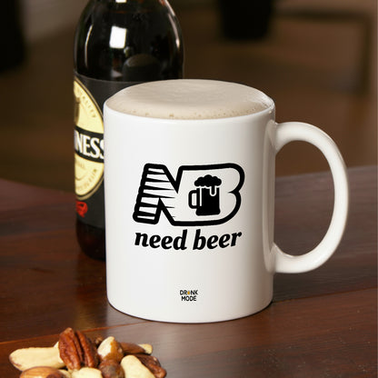 マグカップ ビールイラスト Need Beer｜ビール好きにおすすめ プレゼントにも最適