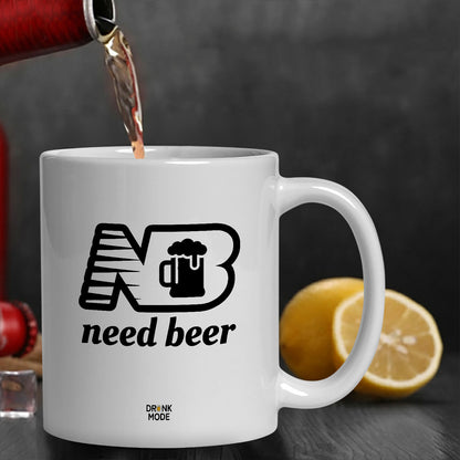 マグカップ ビールイラスト Need Beer｜ビール好きにおすすめ プレゼントにも最適
