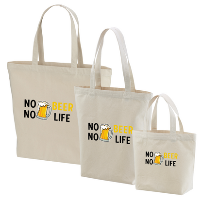 「 NO BEER NO LIFE 」誕生日プレゼントにも最適！居酒屋・飲み会で話題の面白トートバッグ｜日本酒・ビール・焼酎・ウイスキー好きにおすすめ