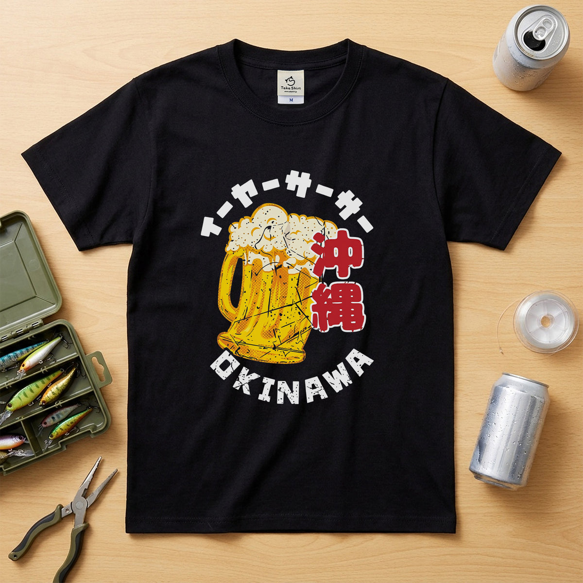 OKINAWA BEER | イーヤーサーサー 沖縄お土産風 面白Tシャツ【ビール好き・父の日ギフトに最適】