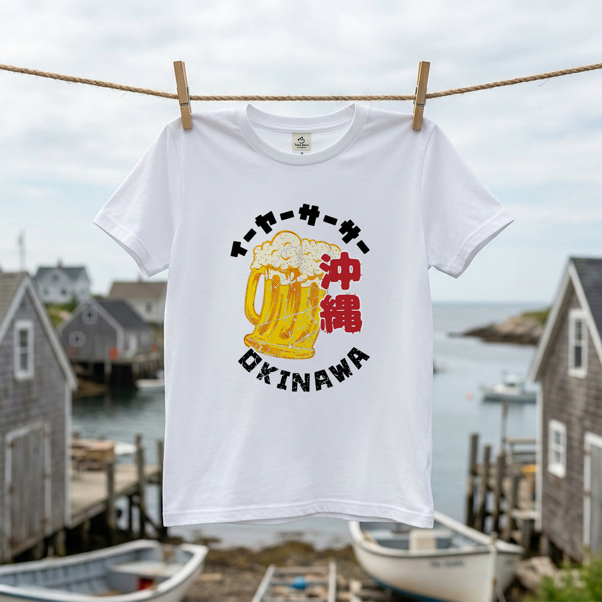 OKINAWA BEER | イーヤーサーサー 沖縄お土産風 面白Tシャツ【ビール好き・父の日ギフトに最適】