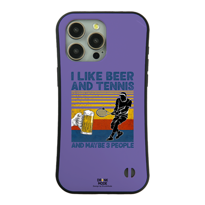 「I LIKE BEER AND TENNIS」iPhoneケース おもしろデザイン｜酒好きに人気のDrunkmodeスマホケース｜ビール・焼酎・日本酒・ウイスキー好きにおすすめ｜プレゼントにも◎