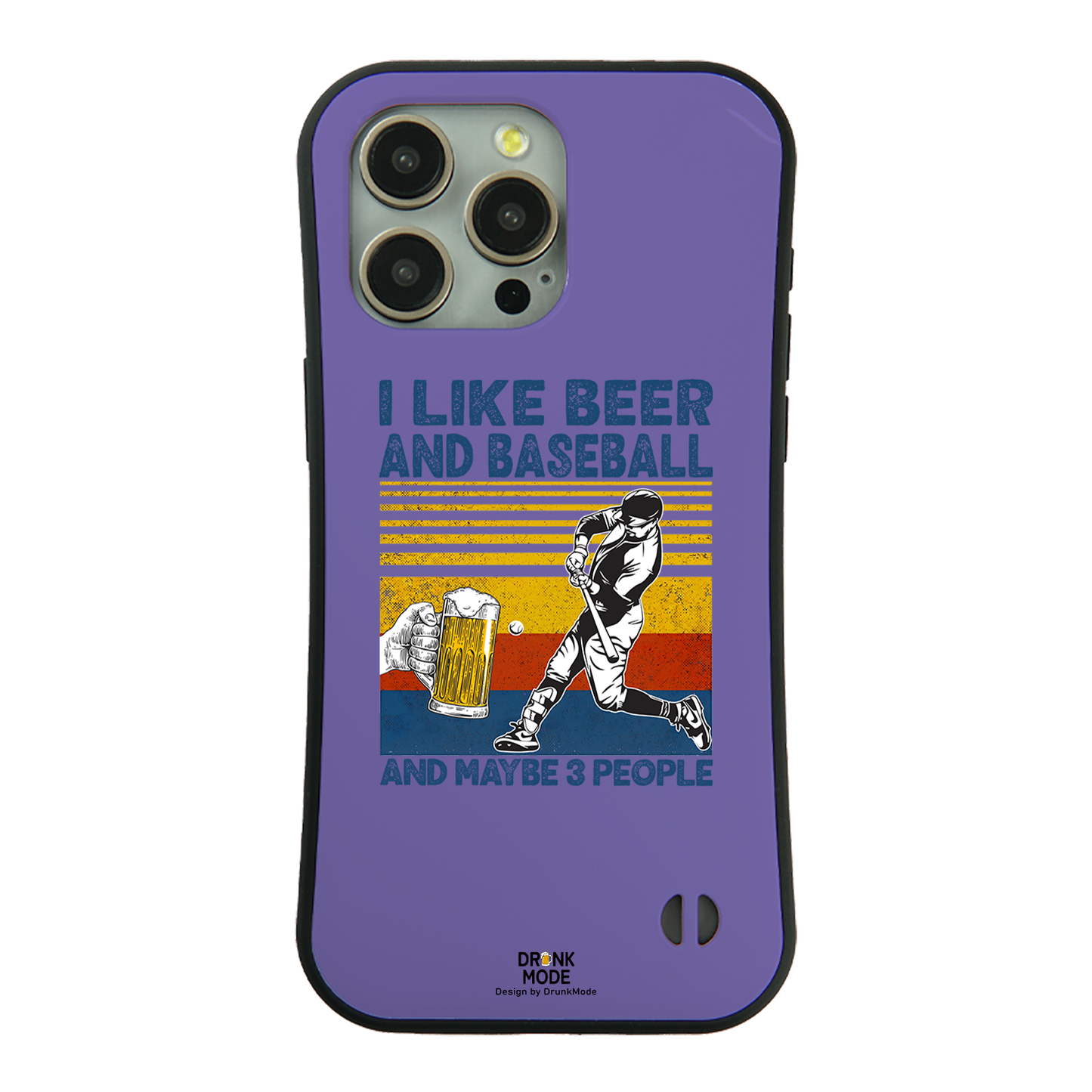「I LIKE BEER AND BASEBALL」iPhoneケース おもしろデザイン｜酒好きに人気のDrunkmodeスマホケース｜ビール・焼酎・日本酒・ウイスキー好きにおすすめ｜プレゼントにも◎