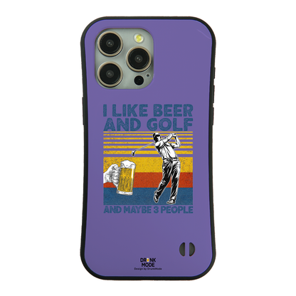 「I LIKE BEER AND GOLF」iPhoneケース おもしろデザイン｜酒好きに人気のDrunkmodeスマホケース｜ビール・焼酎・日本酒・ウイスキー好きにおすすめ｜プレゼントにも◎