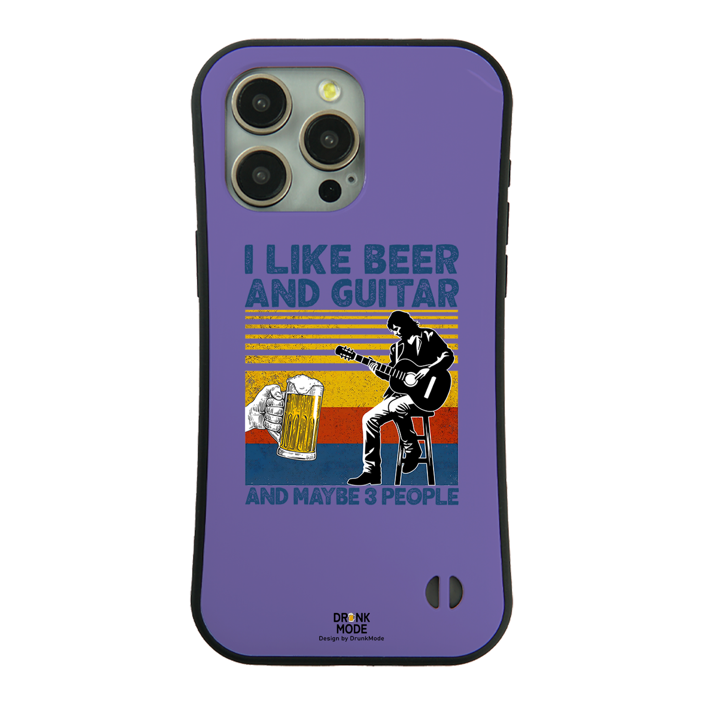 「I LIKE BEER AND GUITAR」iPhoneケース おもしろデザイン｜酒好きに人気のDrunkmodeスマホケース｜ビール・焼酎・日本酒・ウイスキー好きにおすすめ｜プレゼントにも◎