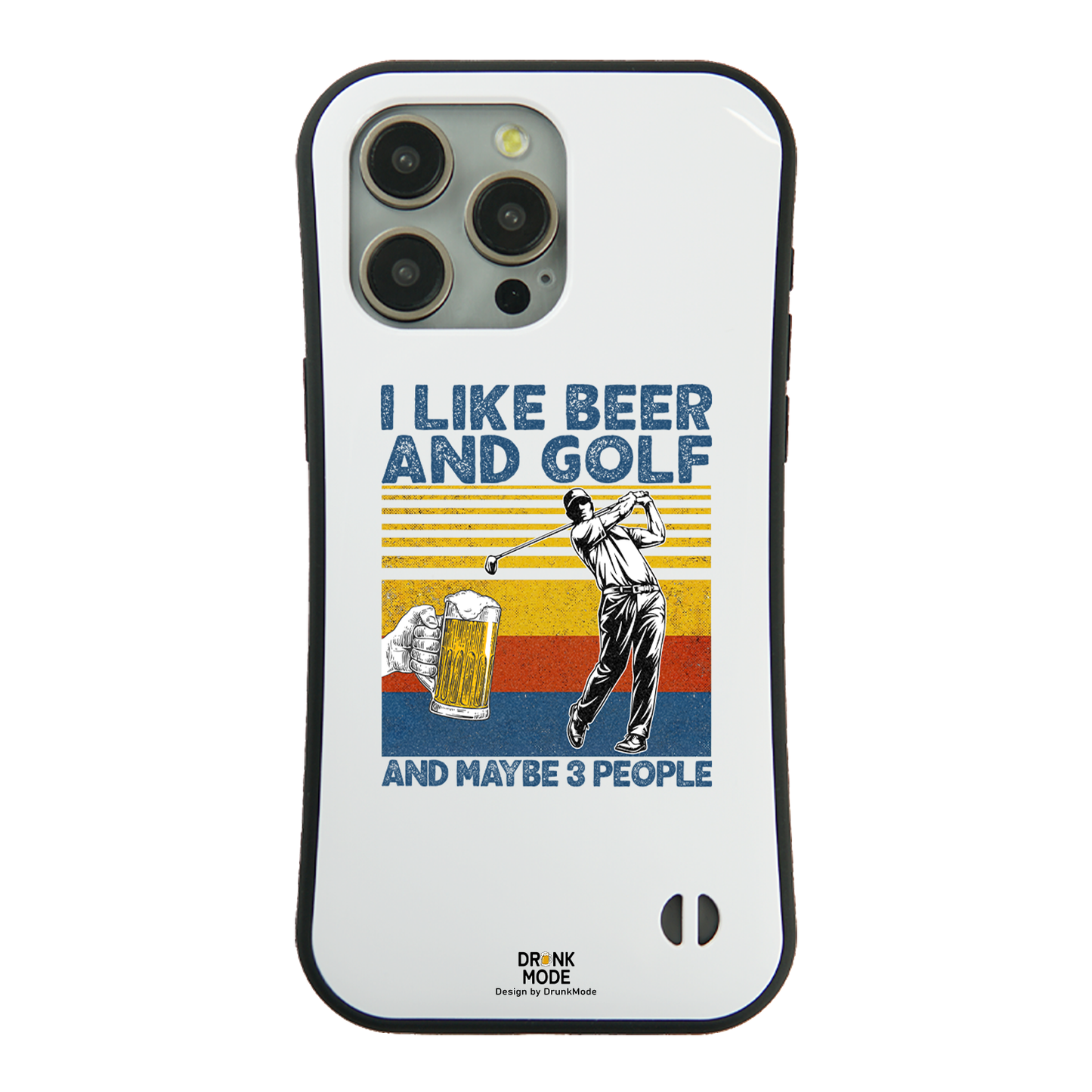「I LIKE BEER AND GOLF」iPhoneケース おもしろデザイン｜酒好きに人気のDrunkmodeスマホケース｜ビール・焼酎・日本酒・ウイスキー好きにおすすめ｜プレゼントにも◎