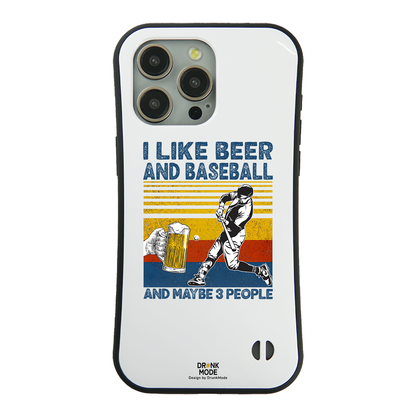 「I LIKE BEER AND BASEBALL」iPhoneケース おもしろデザイン｜酒好きに人気のDrunkmodeスマホケース｜ビール・焼酎・日本酒・ウイスキー好きにおすすめ｜プレゼントにも◎