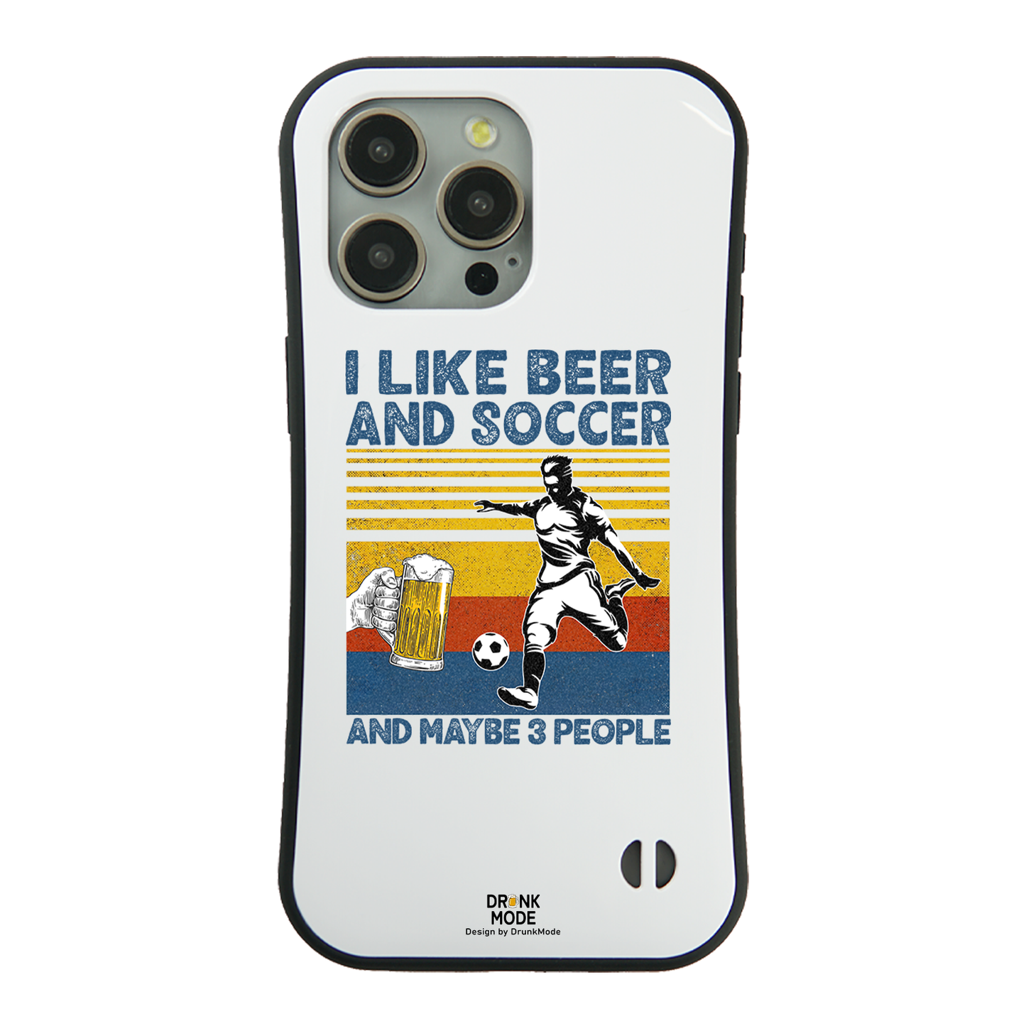「I LIKE BEER AND SCCOER」iPhoneケース おもしろデザイン｜酒好きに人気のDrunkmodeスマホケース｜ビール・焼酎・日本酒・ウイスキー好きにおすすめ｜プレゼントにも◎
