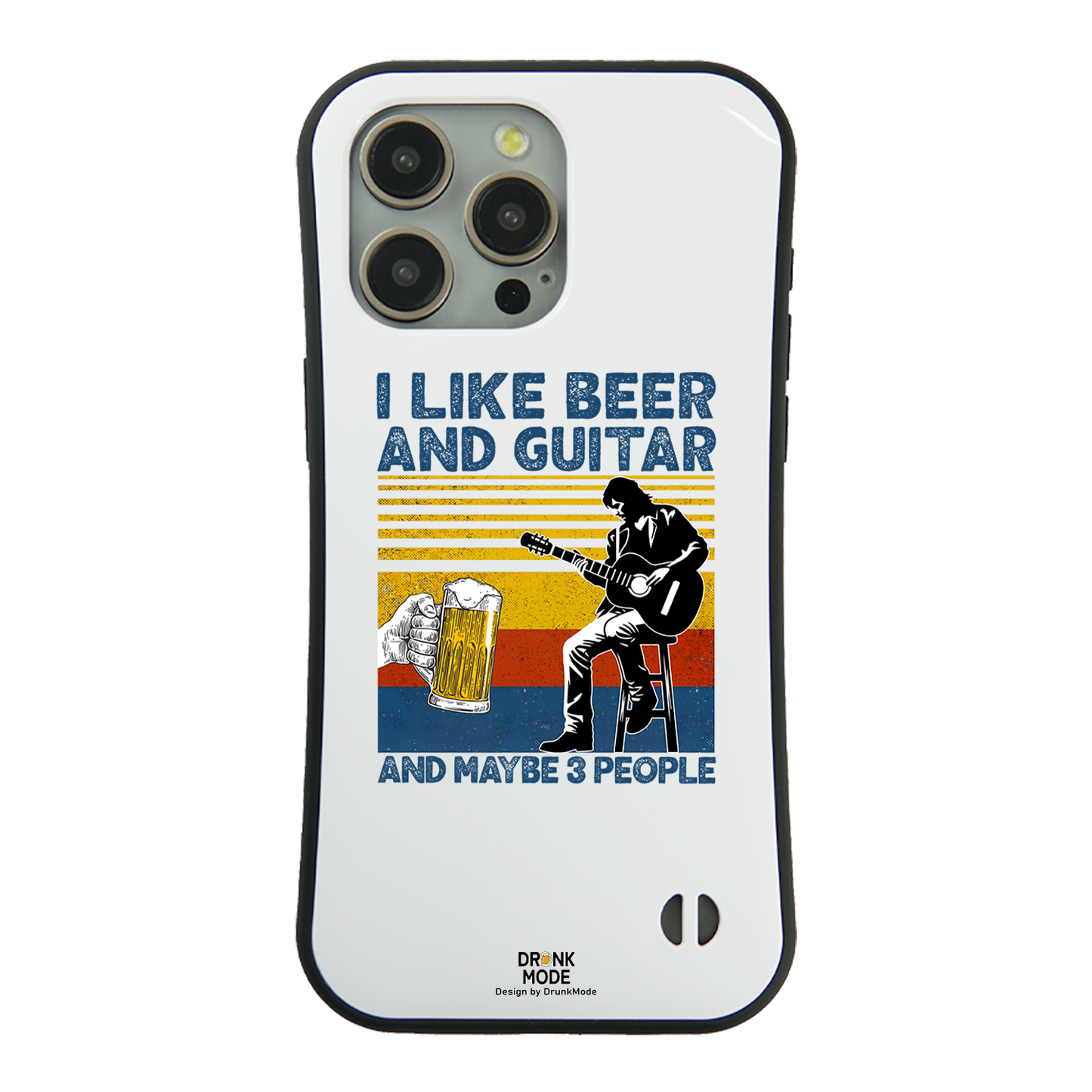 「I LIKE BEER AND GUITAR」iPhoneケース おもしろデザイン｜酒好きに人気のDrunkmodeスマホケース｜ビール・焼酎・日本酒・ウイスキー好きにおすすめ｜プレゼントにも◎