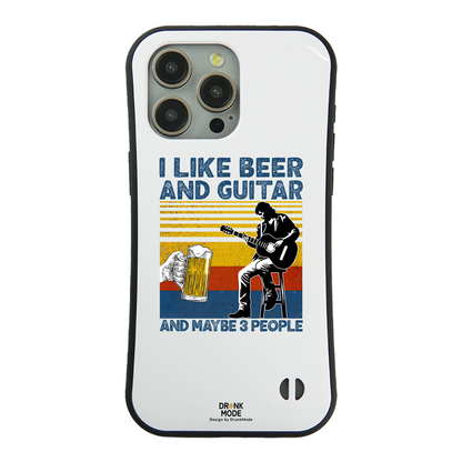 「I LIKE BEER AND GUITAR」iPhoneケース おもしろデザイン｜酒好きに人気のDrunkmodeスマホケース｜ビール・焼酎・日本酒・ウイスキー好きにおすすめ｜プレゼントにも◎