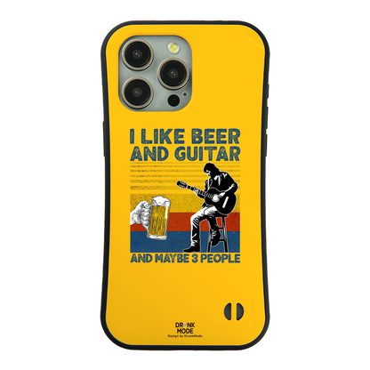 「I LIKE BEER AND GUITAR」iPhoneケース おもしろデザイン｜酒好きに人気のDrunkmodeスマホケース｜ビール・焼酎・日本酒・ウイスキー好きにおすすめ｜プレゼントにも◎