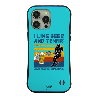 「I LIKE BEER AND TENNIS」iPhoneケース おもしろデザイン｜酒好きに人気のDrunkmodeスマホケース｜ビール・焼酎・日本酒・ウイスキー好きにおすすめ｜プレゼントにも◎