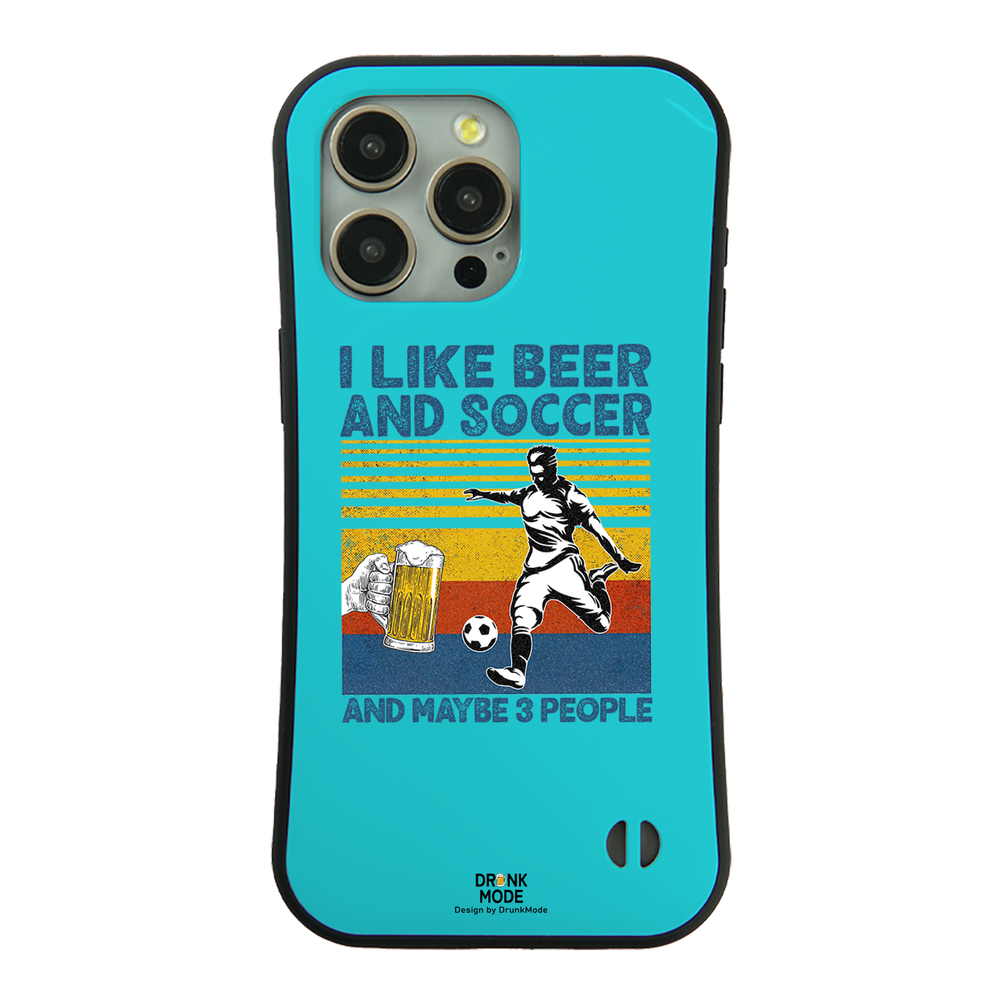 「I LIKE BEER AND SCCOER」iPhoneケース おもしろデザイン｜酒好きに人気のDrunkmodeスマホケース｜ビール・焼酎・日本酒・ウイスキー好きにおすすめ｜プレゼントにも◎